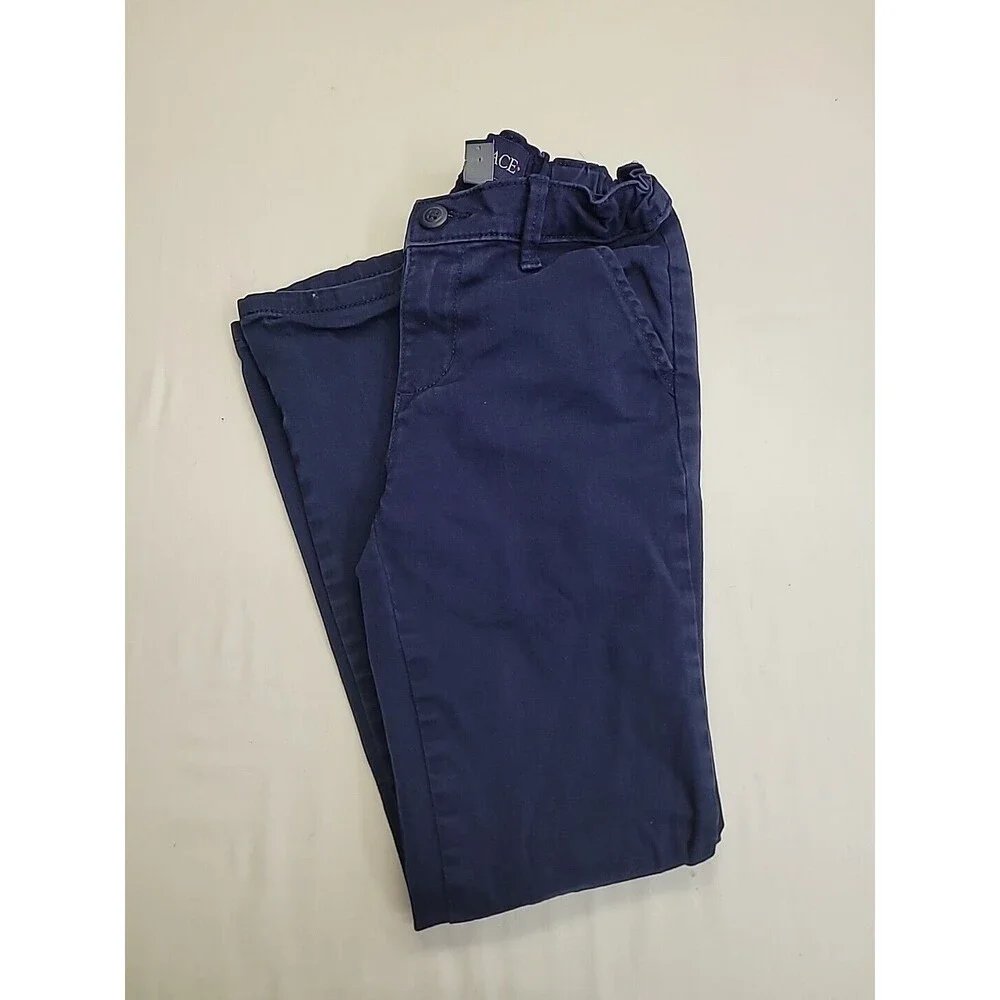 Children's Place Girls Size 8 Navy Blue Uniform Pants Adjustable Waist‎ School